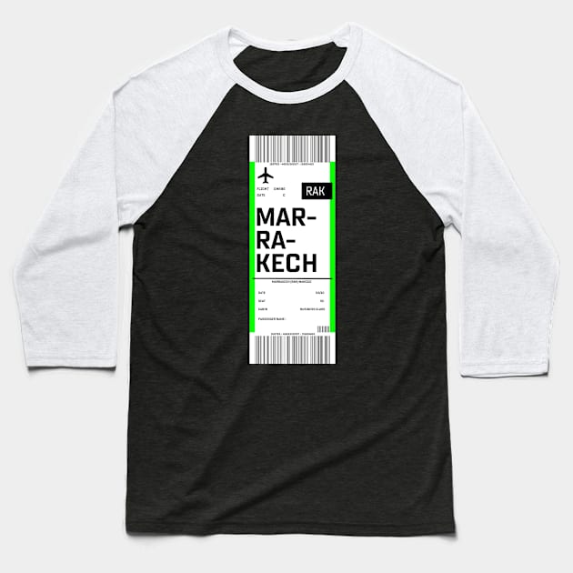 Marrakech boarding pass Baseball T-Shirt by ghjura